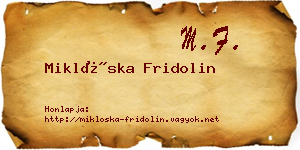 Miklóska Fridolin névjegykártya